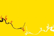 中国风插画黄色背景图片