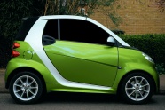 smart绿色汽车图片