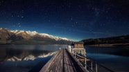 星空下的湖泊风景图片