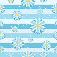 扁平花朵蓝色淡雅背景图片