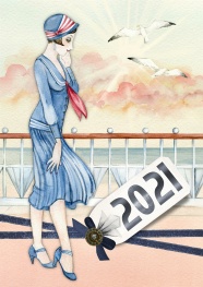 2021新年水彩插画图片