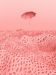 粉色雨伞抽象空间图片