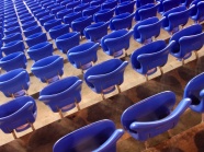 体育场蓝色靠椅图片