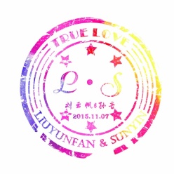 创意彩色邮戳婚礼logo