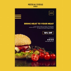 美味汉堡PSD美食宣传单