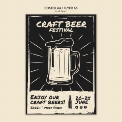 创意抽象啤酒海报模板