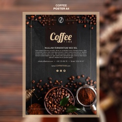 醇香咖啡宣传海报模板