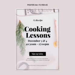 烹饪课宣传海报模板PSD