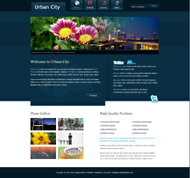 城市夜景div+css网页模板