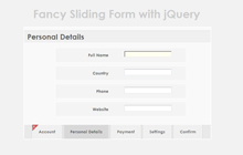 jQuery滑动表单效果