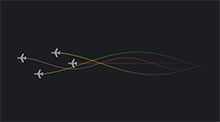 HTML5 Canvas飞机线条动画特效