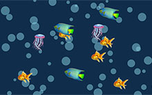 SVG海底鱼类泡泡动画特效