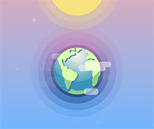 GSAP动画绘制卡通地球特效