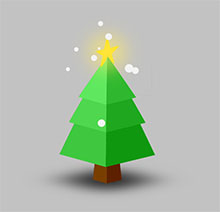 纯CSS3圣诞树雪花飘落动画特效