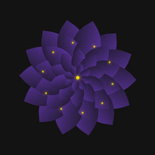 CSS3鼠标经过点亮紫色花瓣特效