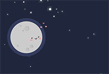 纯CSS3卡通月亮星空动画特效