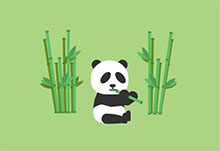 js+css3熊猫吃竹子动画特效