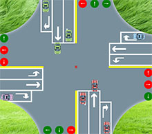 HTML5模拟交通信号灯动画特效