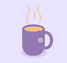 紫色杯子泡茶CSS3特效