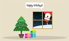 纯CSS3圣诞节日快乐动画特效