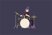 CSS3卡通架子鼓鼓手动画特效