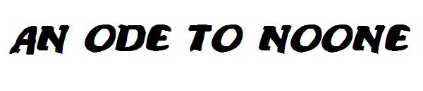 An ode to noone字体