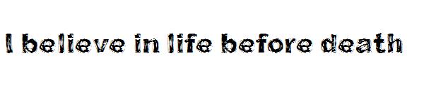 I believe in life before death字体