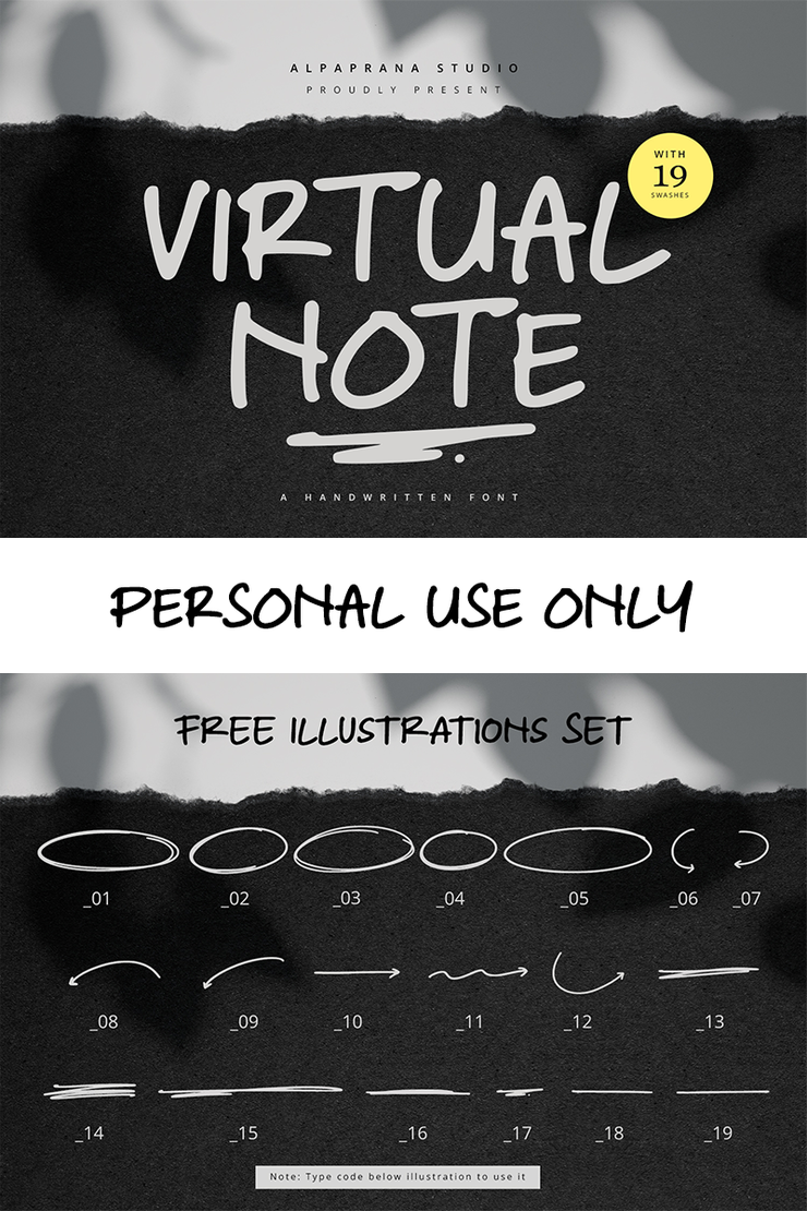 Virtual note字体 1