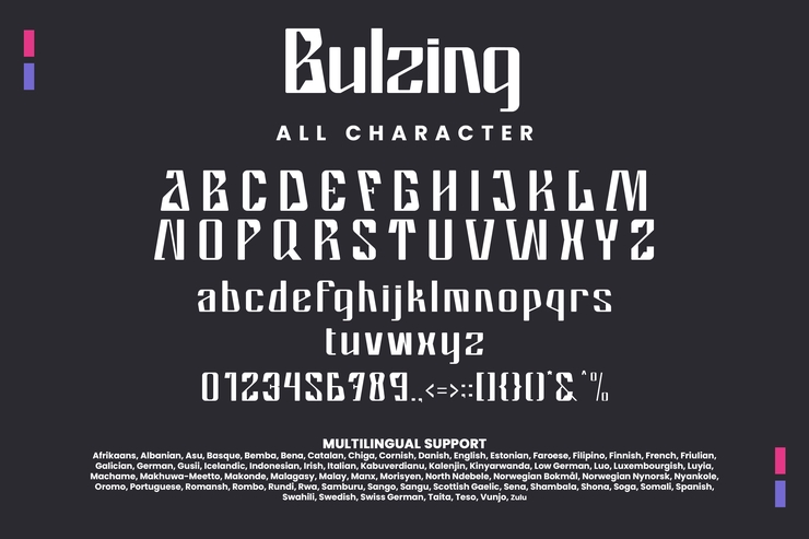 Bulzing字体 9