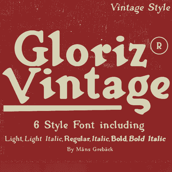 Gloriz vintage字体 7
