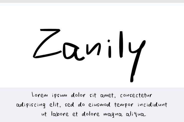 Zanily字体 1