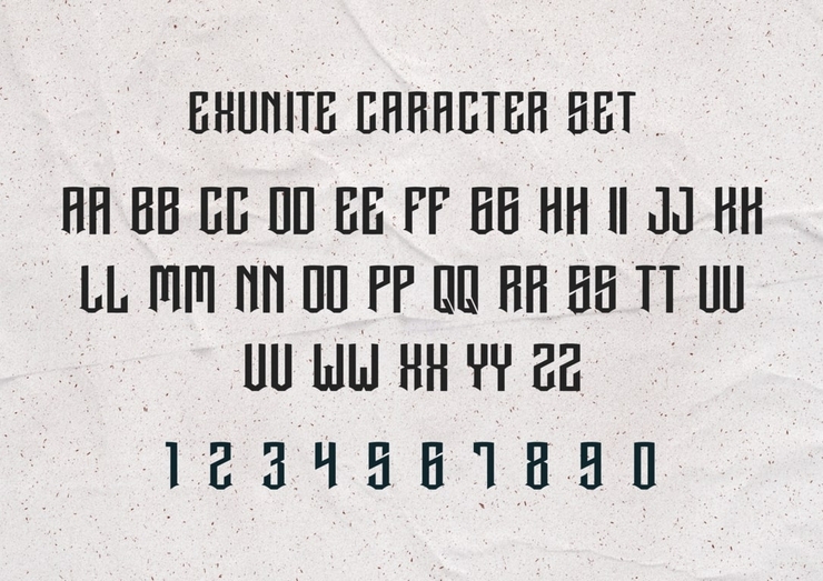 Exunite字体 8