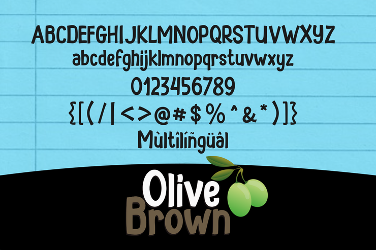 Olive brown字体 7