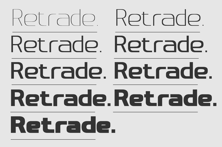 Retrade字体 3