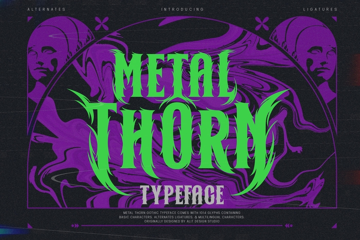 Metal thorn字体 2