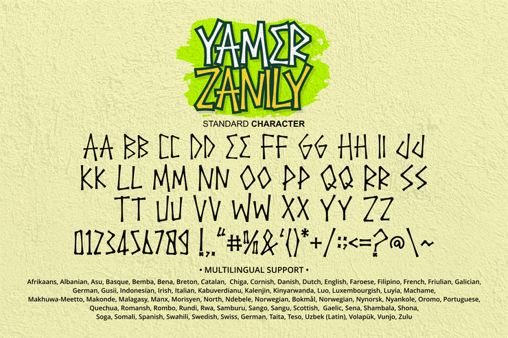 Yamer zanily字体 7