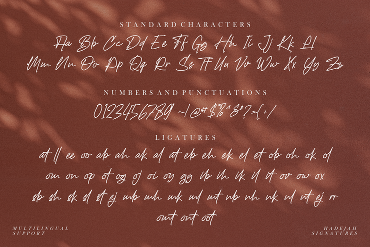 Hadejah signature字体 4