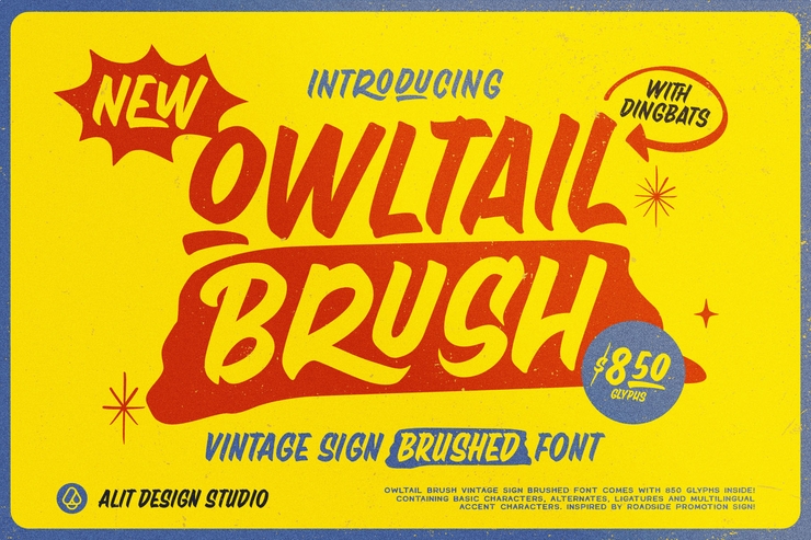 Owltail brush字体 1