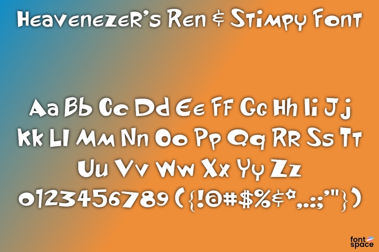 Heavenezer's Ren & Stimpy字体 1