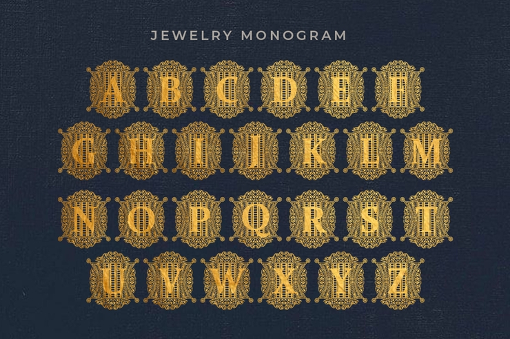 Jewelry Monogram字体 5