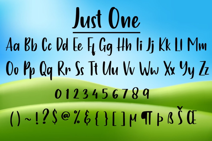 Just One字体 3