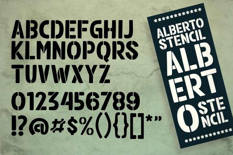 Alberto Stencil字体 6