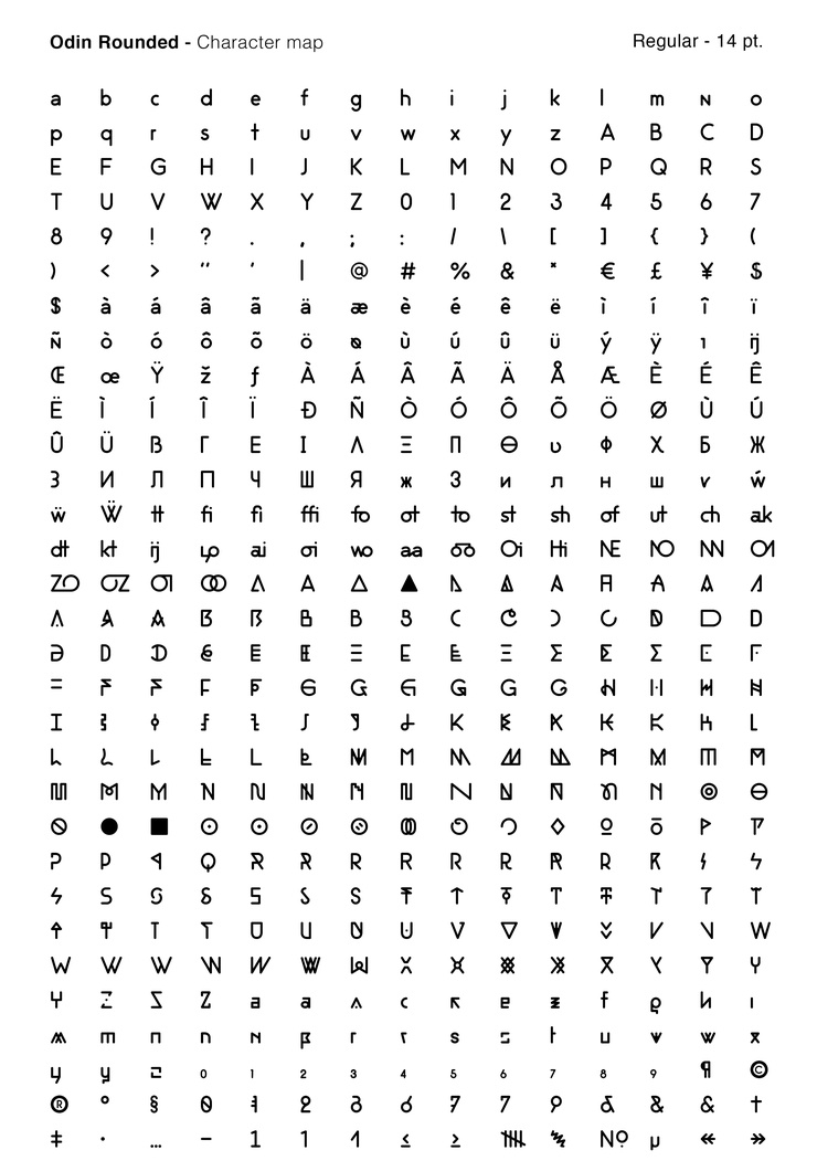 Odin Rounded字体 1