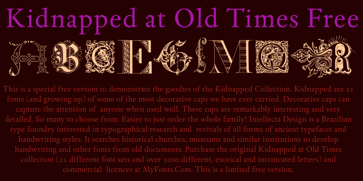 Kidnapped at Old Times字体 1