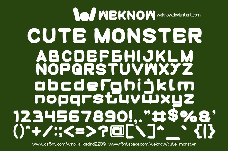 cute monster字体 1