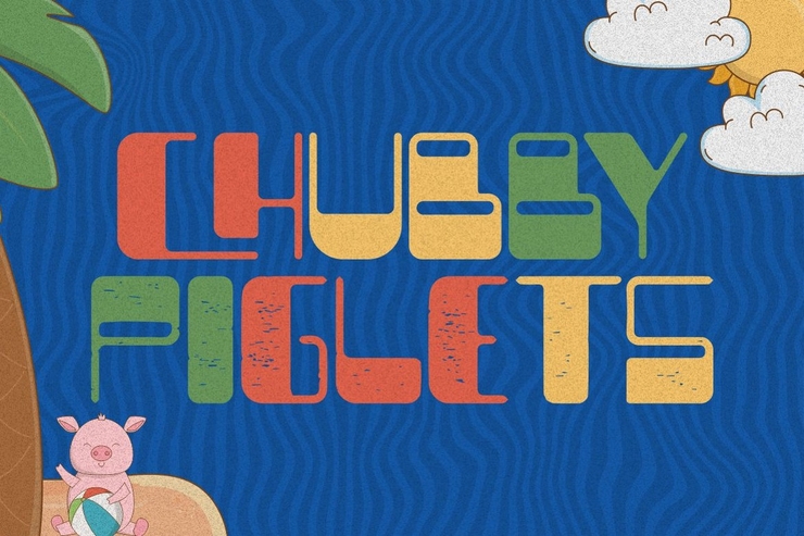 Chubby Piglets字体 1
