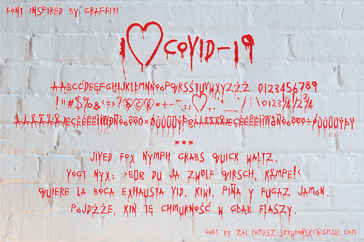 I ♥ Covid-19字体 1