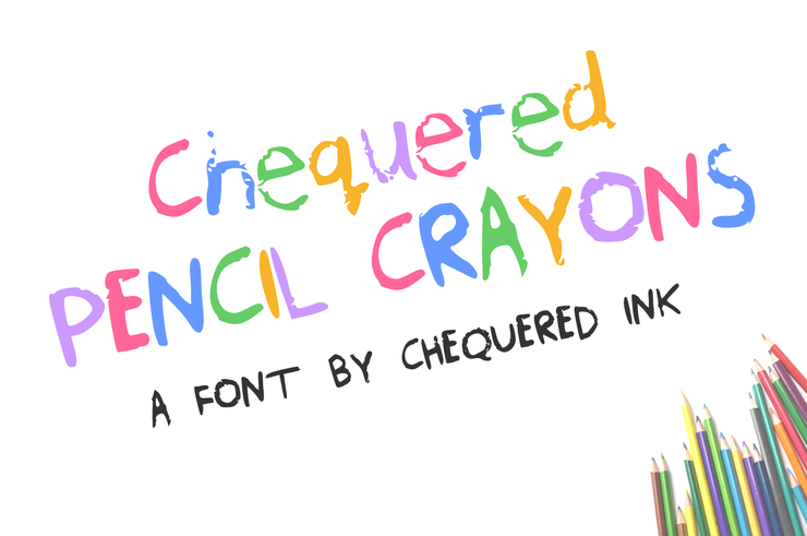 Chequered Pencil Crayons字体 1