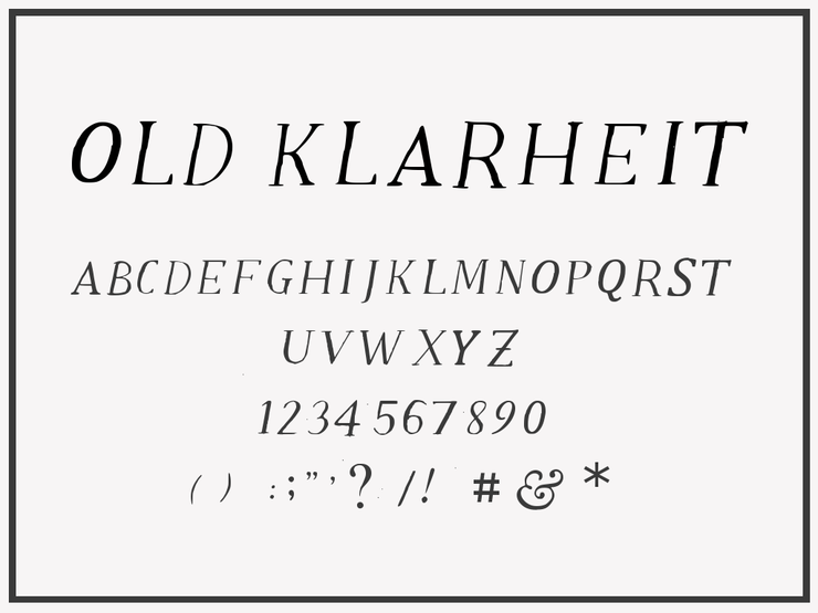 Old Klarheit字体 1