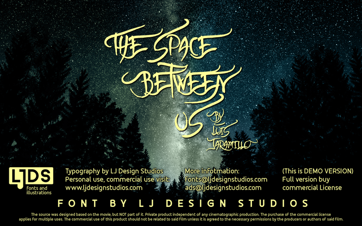 The space between Us字体 1